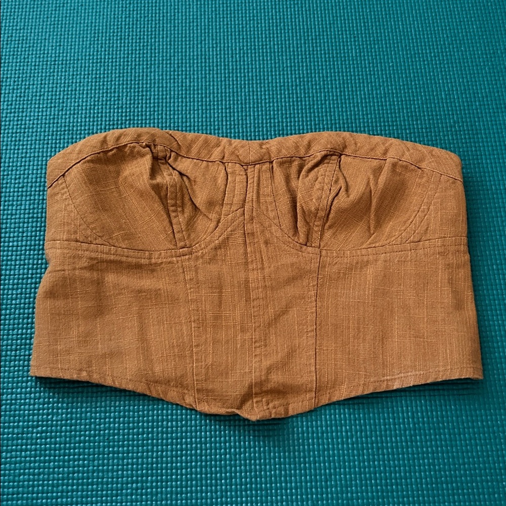 Free People Brown Strapless Bustier Top
